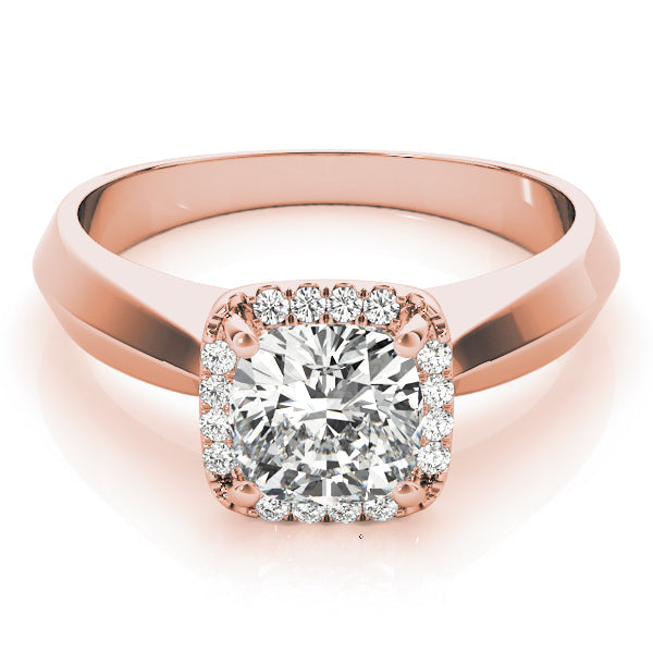 Opulent Solitaires Any Shape Cushion Diamond Engagement Ring in 10K/14K gold and platinum with certified lab-grown or natural diamonds