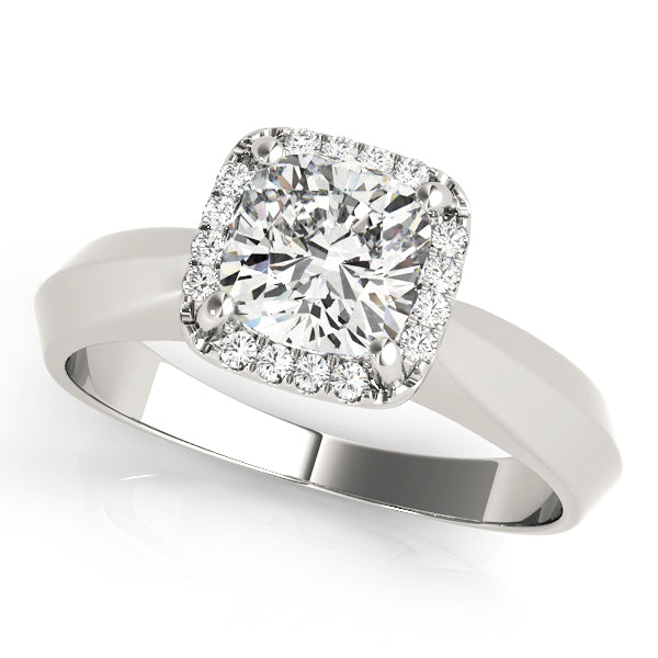 Opulent Solitaires Any Shape Cushion Diamond Engagement Ring in 10K/14K gold and platinum with certified lab-grown or natural diamonds