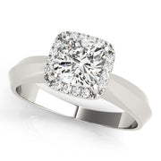 Opulent Solitaires Any Shape Cushion Diamond Engagement Ring in 10K/14K gold and platinum with certified lab-grown or natural diamonds