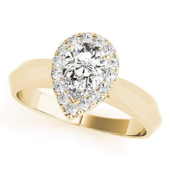 Iconic Solitaires Any Shape Pear Diamond Engagement Ring in 10K/14K gold and platinum with certified lab-grown or natural diamonds