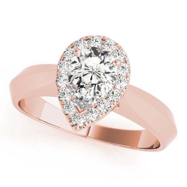 Iconic Solitaires Any Shape Pear Diamond Engagement Ring in 10K/14K gold and platinum with certified lab-grown or natural diamonds