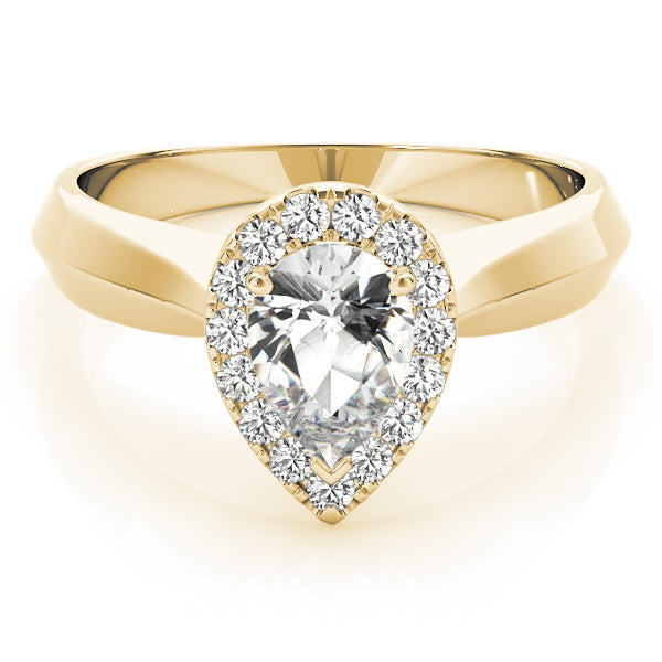 Iconic Solitaires Any Shape Pear Diamond Engagement Ring in 10K/14K gold and platinum with certified lab-grown or natural diamonds