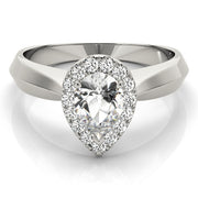 Iconic Solitaires Any Shape Pear Diamond Engagement Ring in 10K/14K gold and platinum with certified lab-grown or natural diamonds