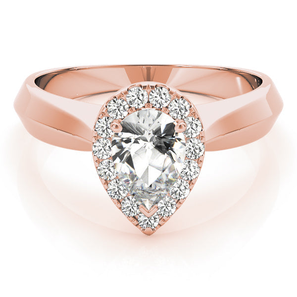 Iconic Solitaires Any Shape Pear Diamond Engagement Ring in 10K/14K gold and platinum with certified lab-grown or natural diamonds