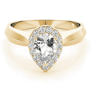 Iconic Solitaires Any Shape Pear Diamond Engagement Ring in 10K/14K gold and platinum with certified lab-grown or natural diamonds
