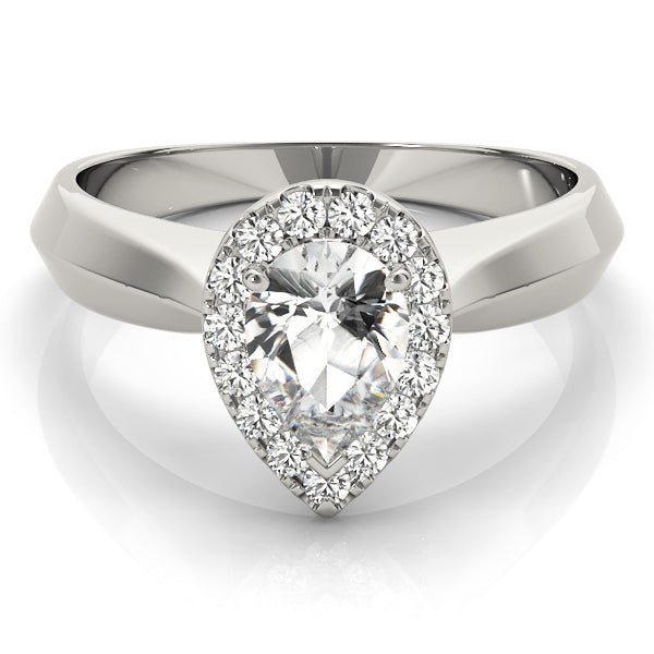 Iconic Solitaires Any Shape Pear Diamond Engagement Ring in 10K/14K gold and platinum with certified lab-grown or natural diamonds