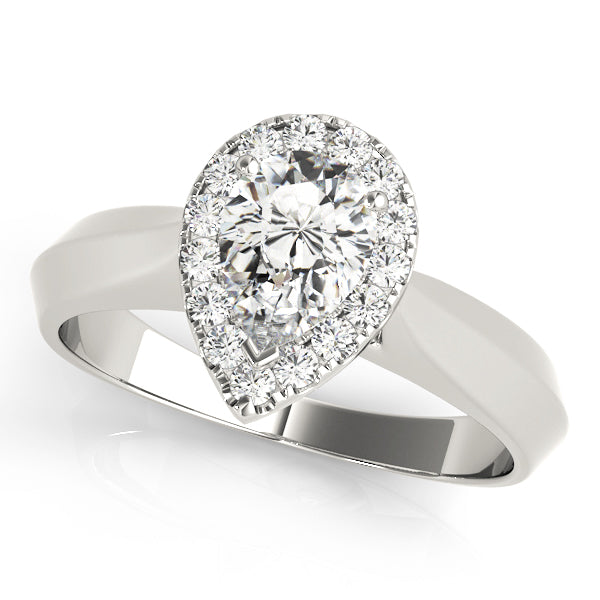 Iconic Solitaires Any Shape Pear Diamond Engagement Ring in 10K/14K gold and platinum with certified lab-grown or natural diamonds