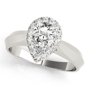 Iconic Solitaires Any Shape Pear Diamond Engagement Ring in 10K/14K gold and platinum with certified lab-grown or natural diamonds