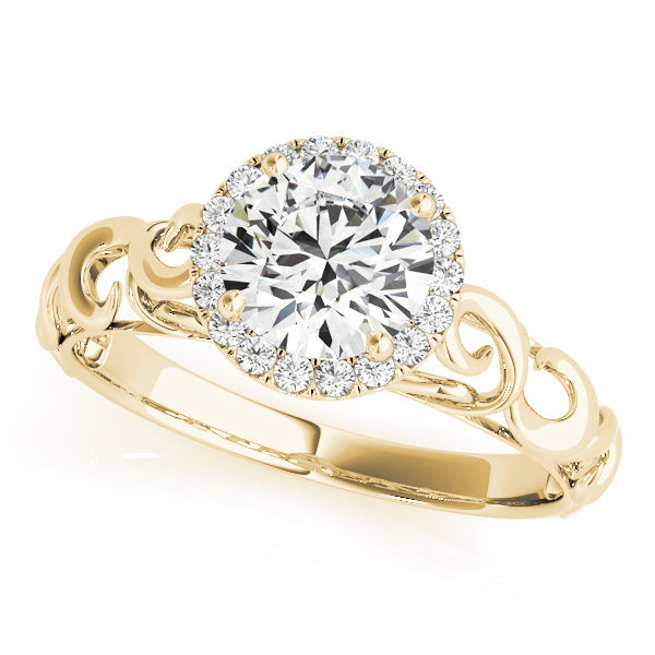 Splendid Solitaires Any Shape Round Diamond Engagement Ring in 10K/14K gold and platinum with certified lab-grown or natural diamonds