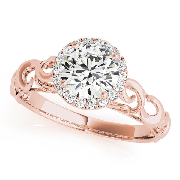 Splendid Solitaires Any Shape Round Diamond Engagement Ring in 10K/14K gold and platinum with certified lab-grown or natural diamonds