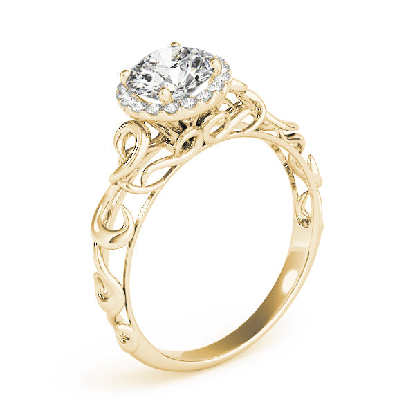 Splendid Solitaires Any Shape Round Diamond Engagement Ring in 10K/14K gold and platinum with certified lab-grown or natural diamonds