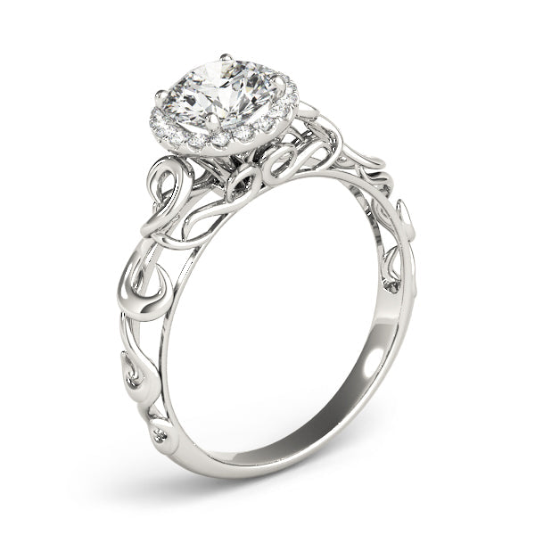 Splendid Solitaires Any Shape Round Diamond Engagement Ring in 10K/14K gold and platinum with certified lab-grown or natural diamonds