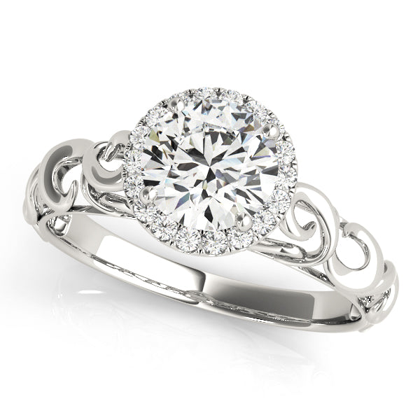 Splendid Solitaires Any Shape Round Diamond Engagement Ring in 10K/14K gold and platinum with certified lab-grown or natural diamonds
