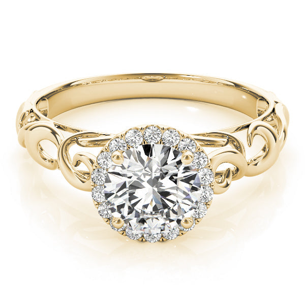 Splendid Solitaires Any Shape Round Diamond Engagement Ring in 10K/14K gold and platinum with certified lab-grown or natural diamonds