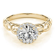 Splendid Solitaires Any Shape Round Diamond Engagement Ring in 10K/14K gold and platinum with certified lab-grown or natural diamonds