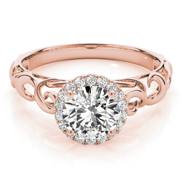 Splendid Solitaires Any Shape Round Diamond Engagement Ring in 10K/14K gold and platinum with certified lab-grown or natural diamonds