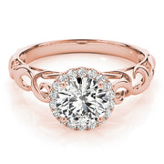Splendid Solitaires Any Shape Round Diamond Engagement Ring in 10K/14K gold and platinum with certified lab-grown or natural diamonds