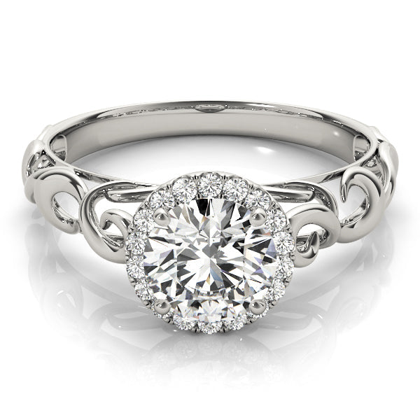 Splendid Solitaires Any Shape Round Diamond Engagement Ring in 10K/14K gold and platinum with certified lab-grown or natural diamonds