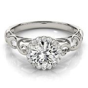 Splendid Solitaires Any Shape Round Diamond Engagement Ring in 10K/14K gold and platinum with certified lab-grown or natural diamonds