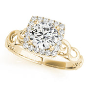 Enchanted Solitaires Any Shape Round Diamond Engagement Ring in 10K/14K gold and platinum with certified lab-grown or natural diamonds