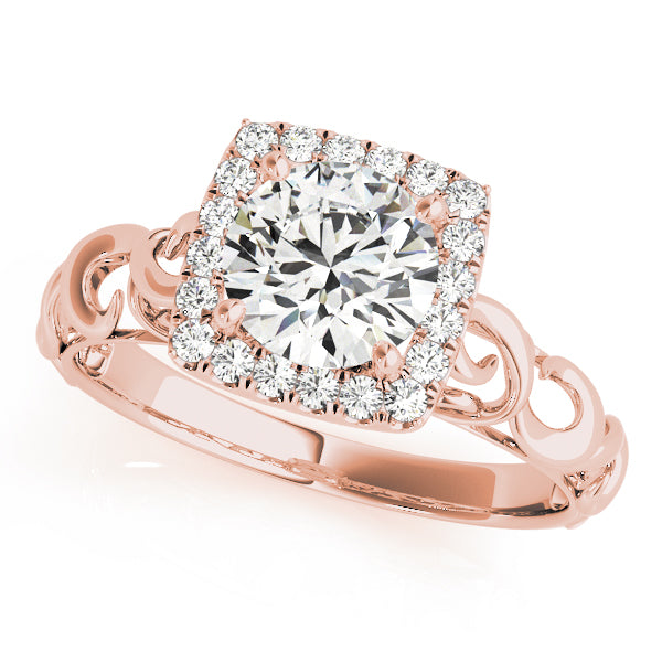 Enchanted Solitaires Any Shape Round Diamond Engagement Ring in 10K/14K gold and platinum with certified lab-grown or natural diamonds