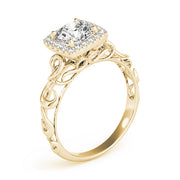 Enchanted Solitaires Any Shape Round Diamond Engagement Ring in 10K/14K gold and platinum with certified lab-grown or natural diamonds