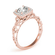 Enchanted Solitaires Any Shape Round Diamond Engagement Ring in 10K/14K gold and platinum with certified lab-grown or natural diamonds