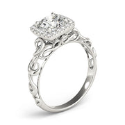 Enchanted Solitaires Any Shape Round Diamond Engagement Ring in 10K/14K gold and platinum with certified lab-grown or natural diamonds