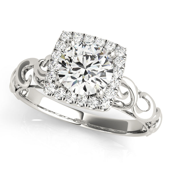 Enchanted Solitaires Any Shape Round Diamond Engagement Ring in 10K/14K gold and platinum with certified lab-grown or natural diamonds