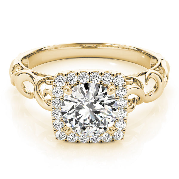 Enchanted Solitaires Any Shape Round Diamond Engagement Ring in 10K/14K gold and platinum with certified lab-grown or natural diamonds