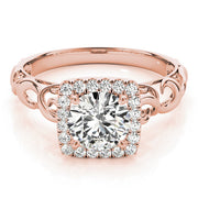 Enchanted Solitaires Any Shape Round Diamond Engagement Ring in 10K/14K gold and platinum with certified lab-grown or natural diamonds