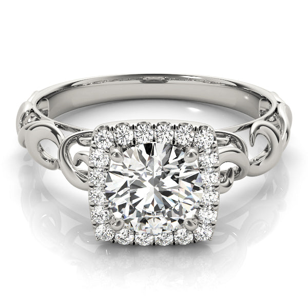 Enchanted Solitaires Any Shape Round Diamond Engagement Ring in 10K/14K gold and platinum with certified lab-grown or natural diamonds