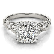 Enchanted Solitaires Any Shape Round Diamond Engagement Ring in 10K/14K gold and platinum with certified lab-grown or natural diamonds