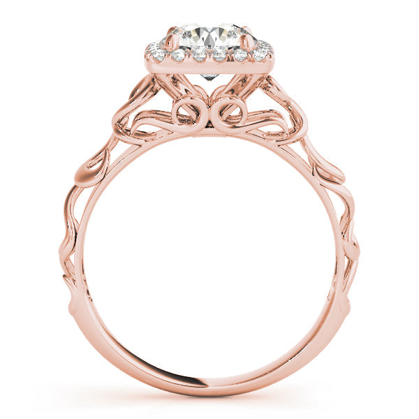 Enchanted Solitaires Any Shape Round Diamond Engagement Ring in 10K/14K gold and platinum with certified lab-grown or natural diamonds