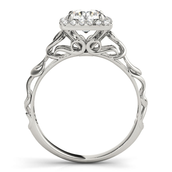 Enchanted Solitaires Any Shape Round Diamond Engagement Ring in 10K/14K gold and platinum with certified lab-grown or natural diamonds