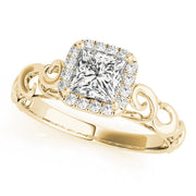 Pristine Solitaires Any Shape Princess Diamond Engagement Ring in 10K/14K gold and platinum with certified lab-grown or natural diamonds