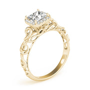 Pristine Solitaires Any Shape Princess Diamond Engagement Ring in 10K/14K gold and platinum with certified lab-grown or natural diamonds