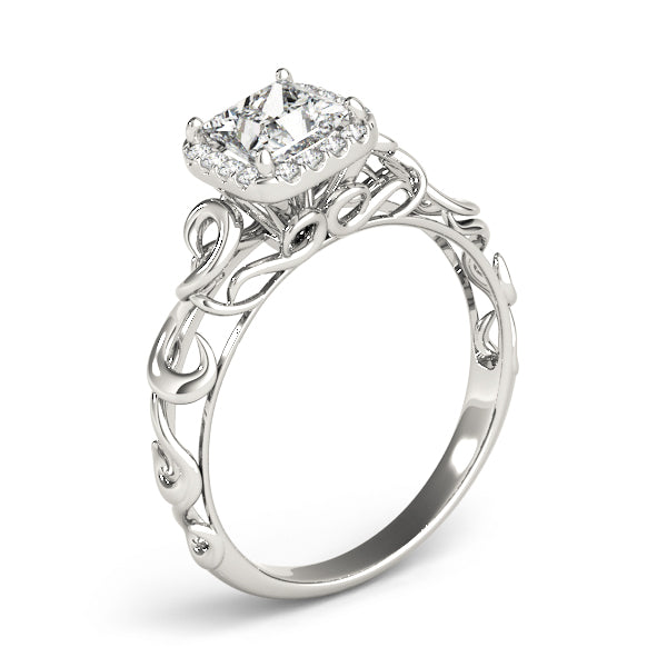 Pristine Solitaires Any Shape Princess Diamond Engagement Ring in 10K/14K gold and platinum with certified lab-grown or natural diamonds