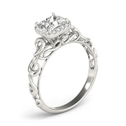 Pristine Solitaires Any Shape Princess Diamond Engagement Ring in 10K/14K gold and platinum with certified lab-grown or natural diamonds