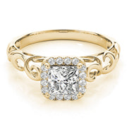 Pristine Solitaires Any Shape Princess Diamond Engagement Ring in 10K/14K gold and platinum with certified lab-grown or natural diamonds