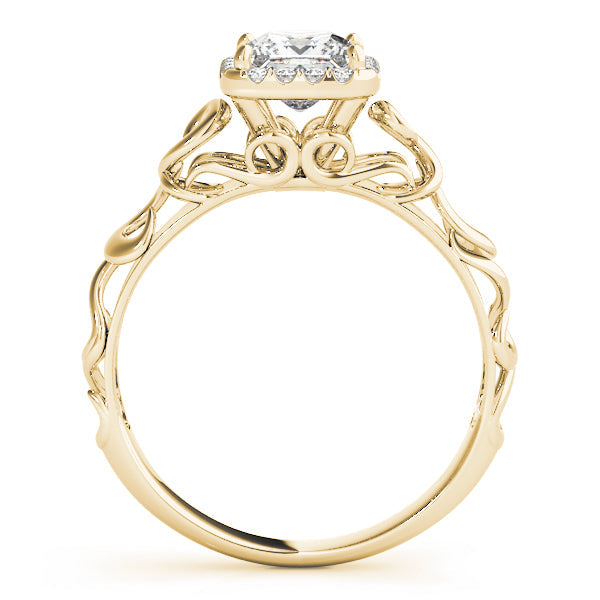 Pristine Solitaires Any Shape Princess Diamond Engagement Ring in 10K/14K gold and platinum with certified lab-grown or natural diamonds