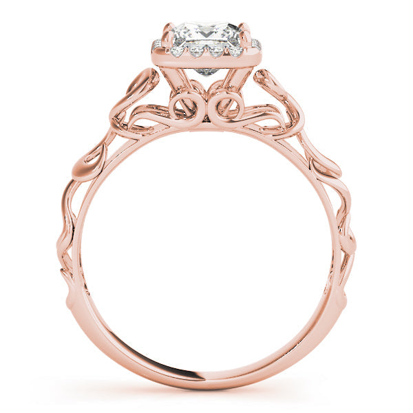Pristine Solitaires Any Shape Princess Diamond Engagement Ring in 10K/14K gold and platinum with certified lab-grown or natural diamonds