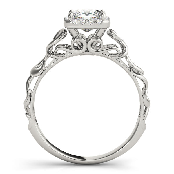 Pristine Solitaires Any Shape Princess Diamond Engagement Ring in 10K/14K gold and platinum with certified lab-grown or natural diamonds