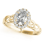 Signature Solitaires Any Shape Oval Diamond Engagement Ring in 10K/14K gold and platinum with certified lab-grown or natural diamonds