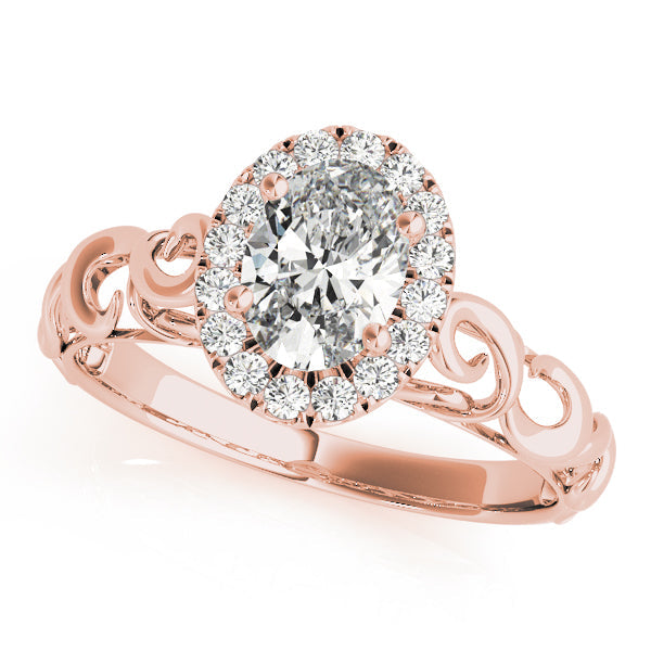 Signature Solitaires Any Shape Oval Diamond Engagement Ring in 10K/14K gold and platinum with certified lab-grown or natural diamonds