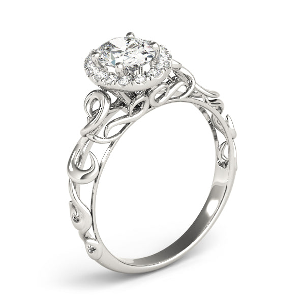 Signature Solitaires Any Shape Oval Diamond Engagement Ring in 10K/14K gold and platinum with certified lab-grown or natural diamonds