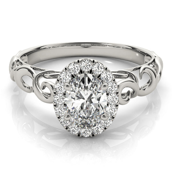 Signature Solitaires Any Shape Oval Diamond Engagement Ring in 10K/14K gold and platinum with certified lab-grown or natural diamonds