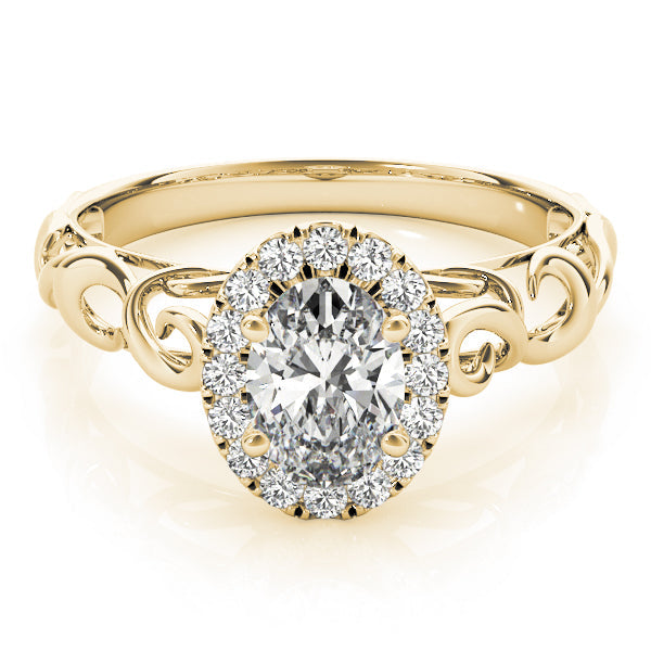 Signature Solitaires Any Shape Oval Diamond Engagement Ring in 10K/14K gold and platinum with certified lab-grown or natural diamonds