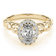 Signature Solitaires Any Shape Oval Diamond Engagement Ring in 10K/14K gold and platinum with certified lab-grown or natural diamonds