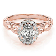 Signature Solitaires Any Shape Oval Diamond Engagement Ring in 10K/14K gold and platinum with certified lab-grown or natural diamonds